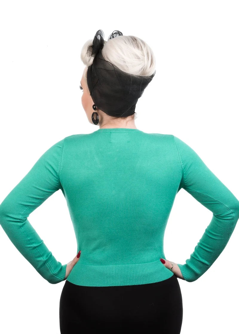 0101 Green V Neck Cardigan