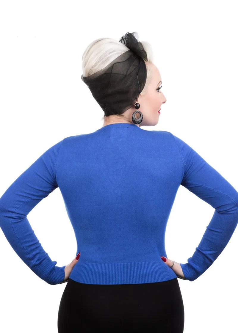0101 Navy Blue V Neck Cardigan