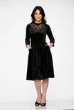 20110 Black Diamond Velet Swing Dress