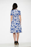 20560 White Blue Chinadoll Swing Dress