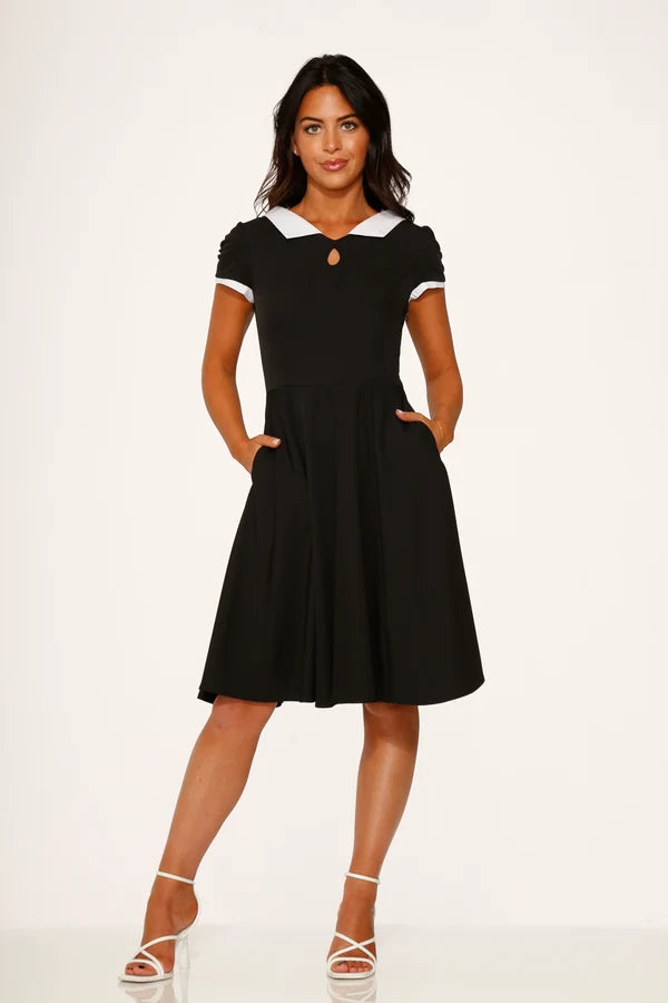 23570 Black White Swing Dress