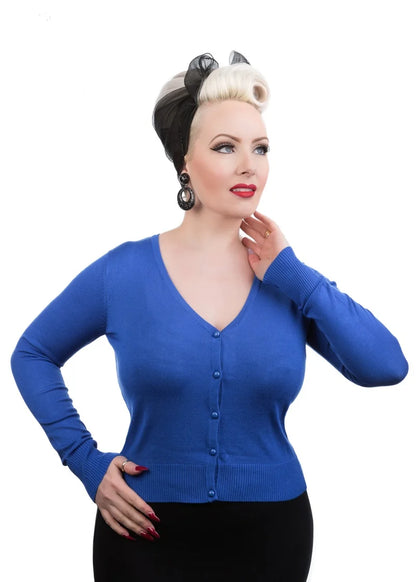 0101 Navy Blue V Neck Cardigan