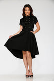 10270 Black Battalion HiLo Swing Dress