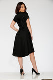 10270 Black Battalion HiLo Swing Dress