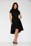 10270 Black Battalion HiLo Swing Dress