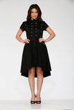 10270 Black Battalion HiLo Swing Dress