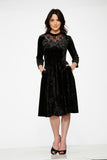 20110 Black Diamond Velet Swing Dress