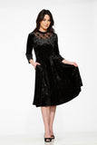 20110 Black Diamond Velet Swing Dress