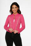C6169 Hot Pink Military Jacket